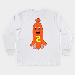 Octopus Hotdog Mustard Kids Long Sleeve T-Shirt